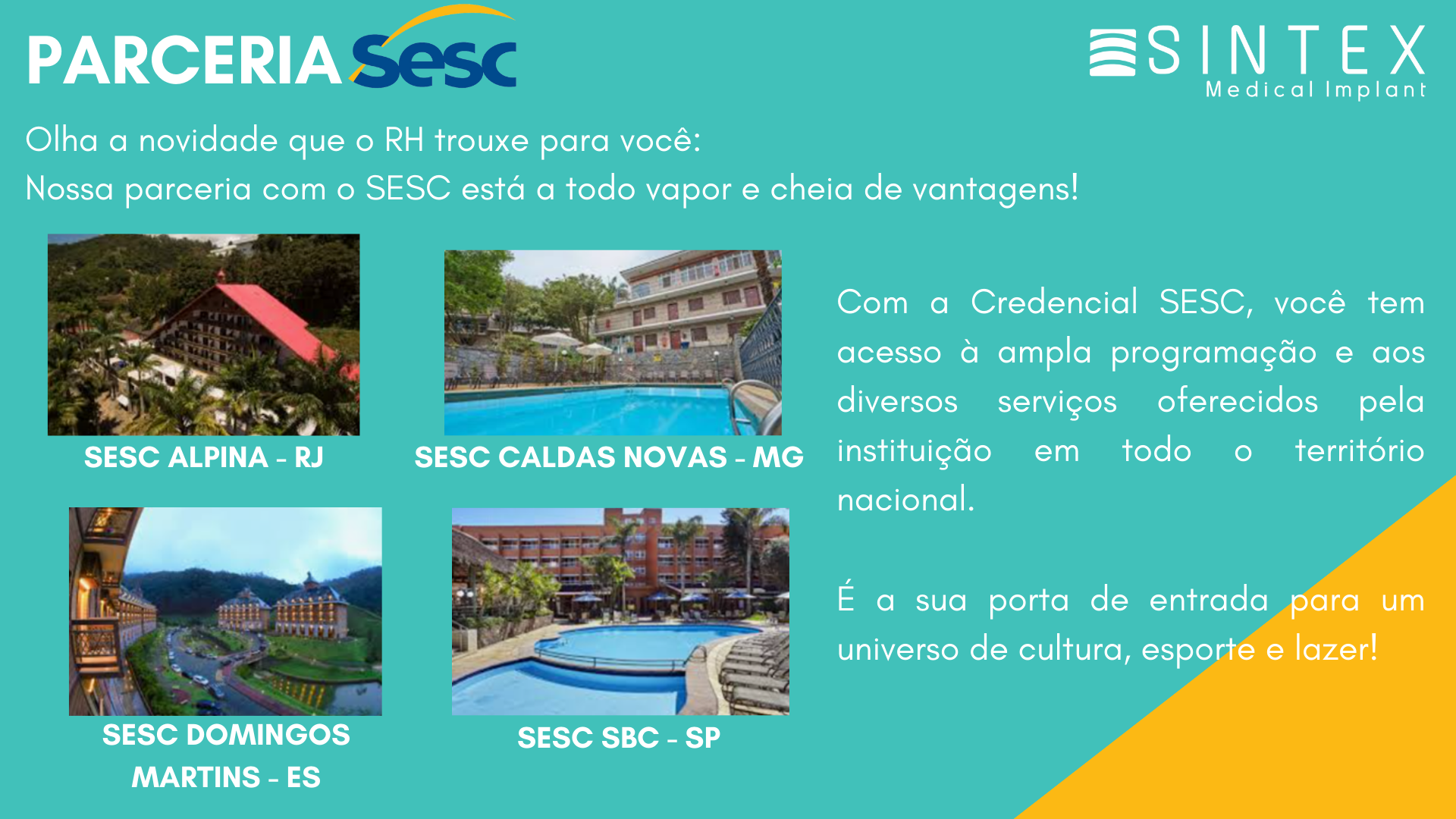 Parceria SESC – Cultura, Lazer e Bem-Estar